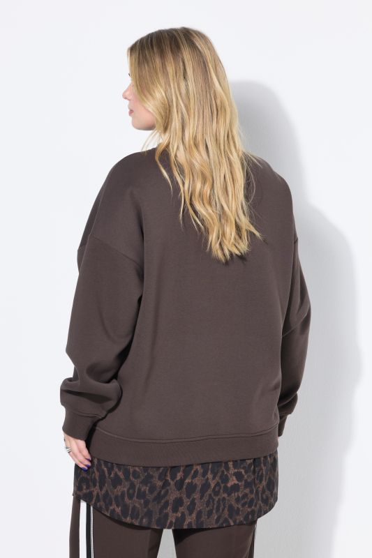 Sweat-shirt oversize, base chemisier arrondie