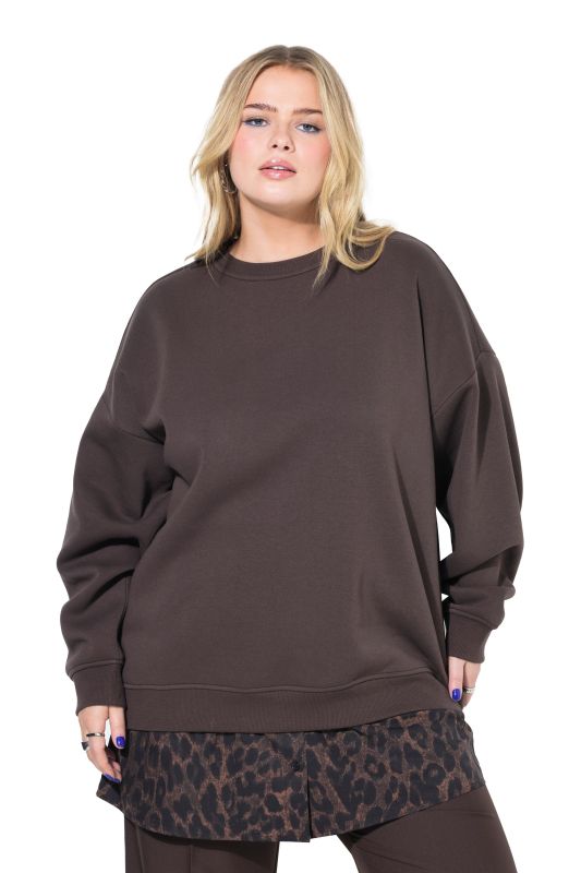 Sweat-shirt oversize, base chemisier arrondie