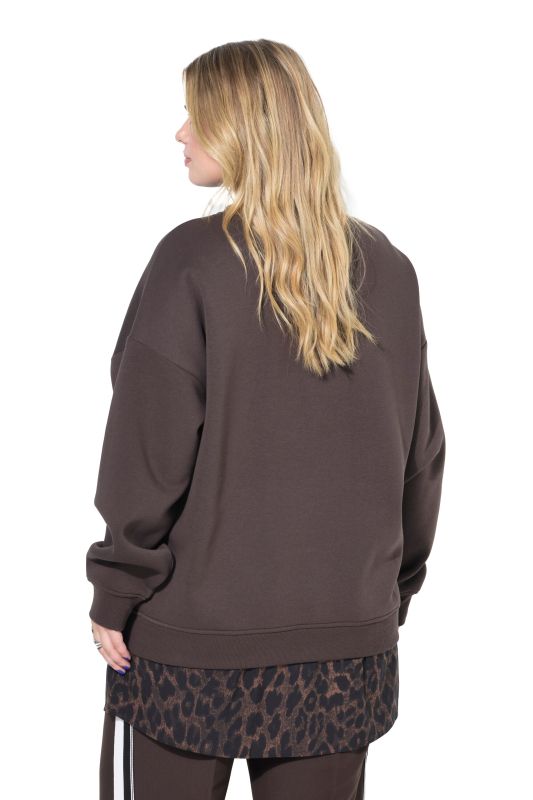 Sweat-shirt oversize, base chemisier arrondie