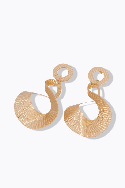 Boucles d'oreille, grand pendentif tourné, matière texturée