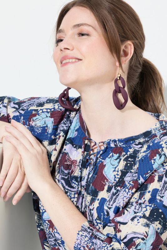 Boucles d'oreilles imposantes, grands maillons, surface matte