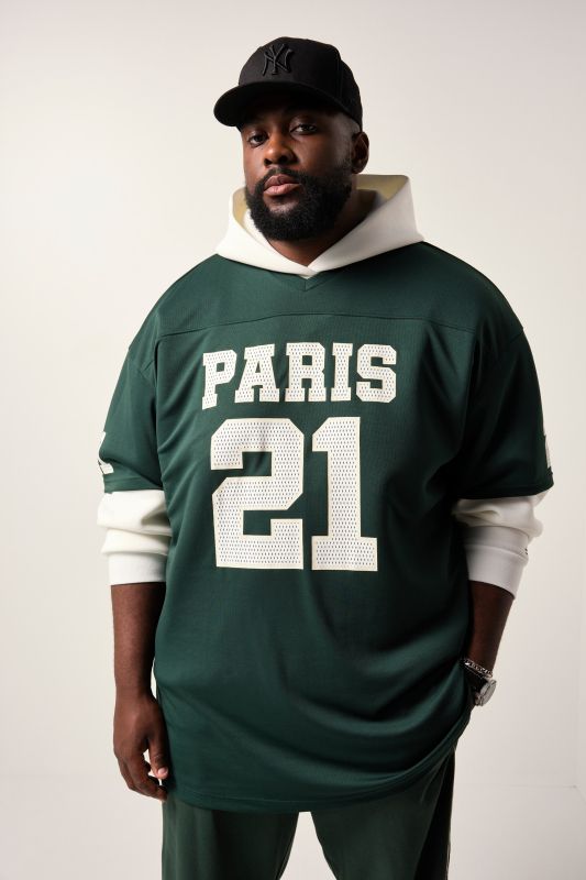 T-shirt en mesh STHUGE, coupe oversize à manches courtes, imprimé football américain - jusqu'au 8 XL