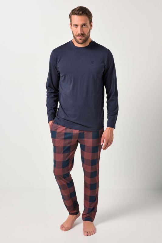 Pyjama JP 1880, collection Homewear, 2 pièces (T-shirt + pantalon à carreaux) - jusqu'au 8 XL