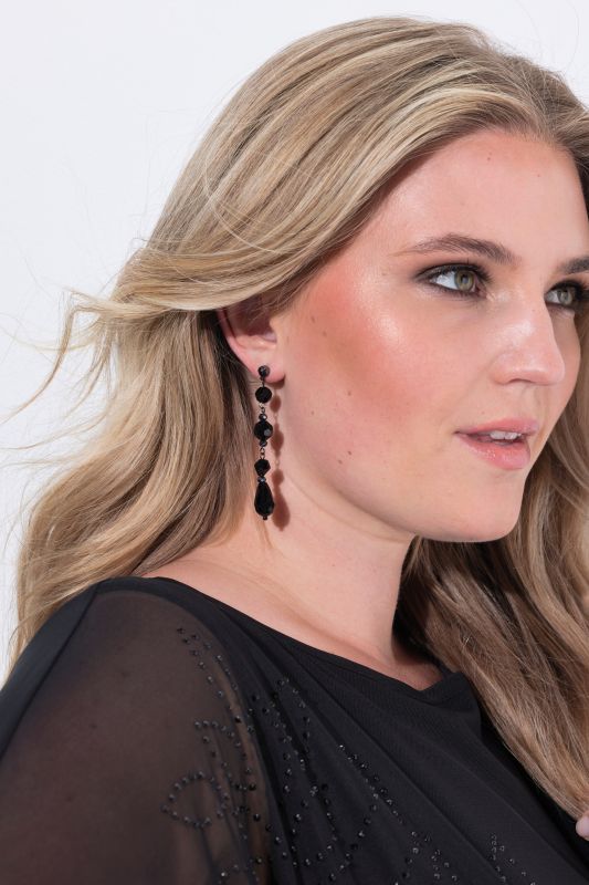 Boucles d'oreille longues, pierres fantaisie
