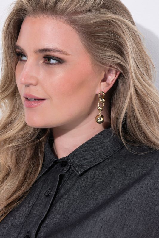 Boucles d'oreille tournées, perles métalliques