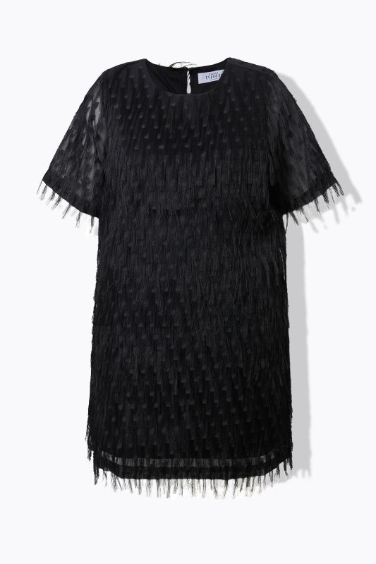 Robe courte à franges, coupe Straight Loose Shape