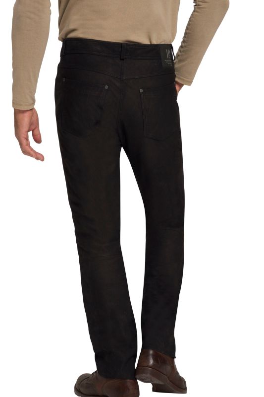 Pantalon regular Fit 5 poches en cuir de buffle