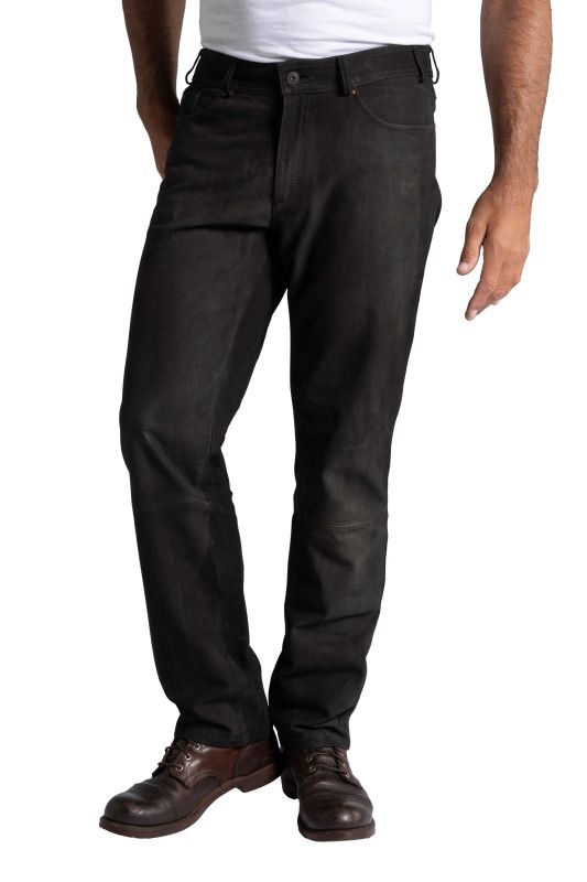 Pantalon regular Fit 5 poches en cuir de buffle