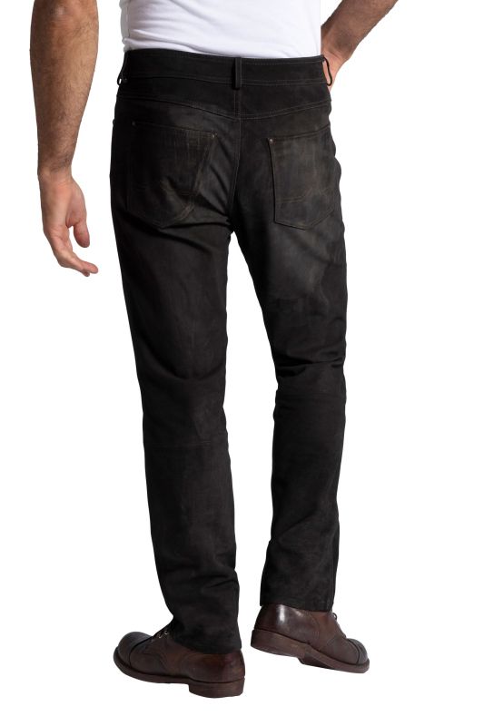 Pantalon regular Fit 5 poches en cuir de buffle