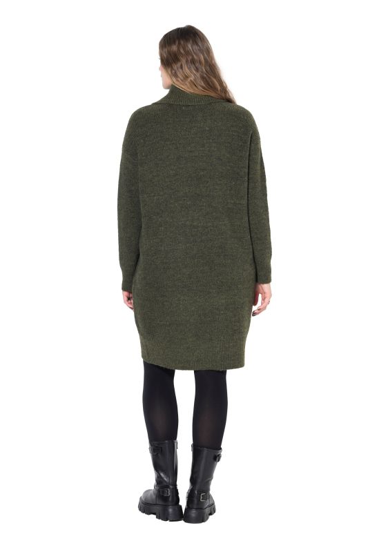 Robe oversize en maille, longueur mini, col roulé, manches longues
