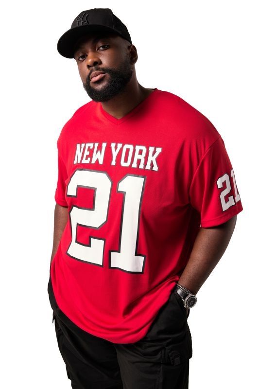T-shirt STHUGE oversized à manches courtes, avec imprimé Football - jusqu'au 8 XL