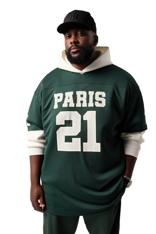 T-shirt en mesh STHUGE, coupe oversize à manches courtes, imprimé football américain - jusqu'au 8 XL