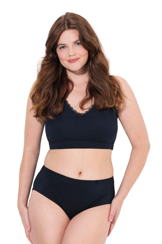 Culotte midi en coton bio, liseré fantaisie