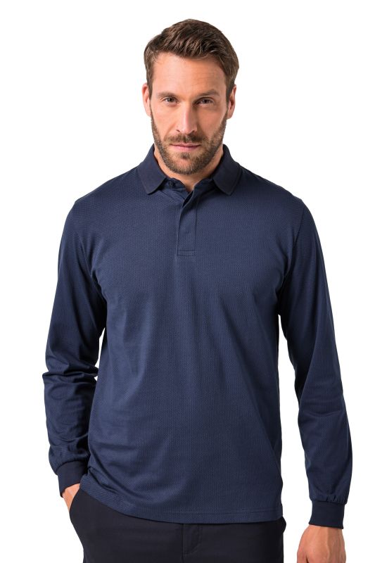 Polo JP 1880 à manches longues, collection Business, imprimé all-over - jusqu'au 8&nbsp;XL