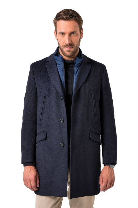 Manteau en laine mélangée JP 1880, finition FLEXNAMIC®, doublure et col à revers- jusqu'au 7 XL