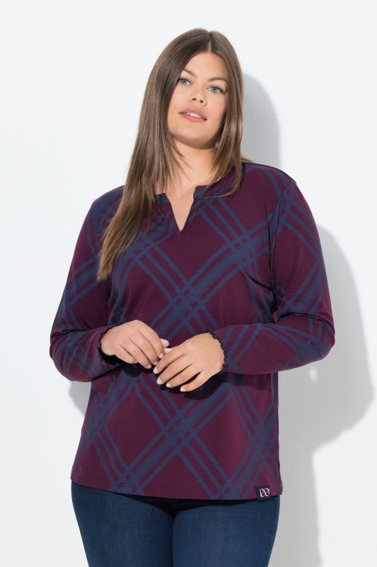 T-shirt manches longues, col V. Label OEKO-TEX