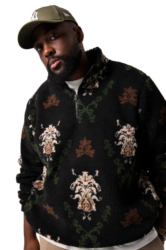Pull camionneur STHUGE, polaire bouclée à motif - jusqu'au 8 XL