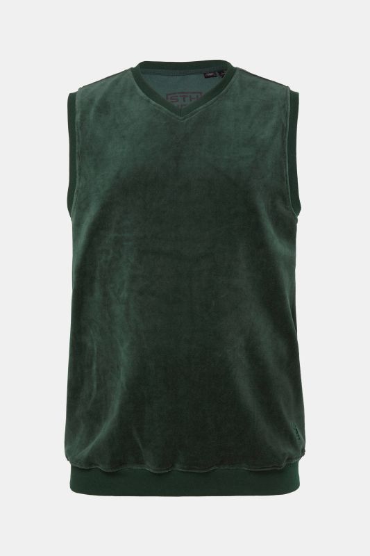 Pull sans manches STHUGE, velours, encolure V - jusqu'au 8&nbsp;XL