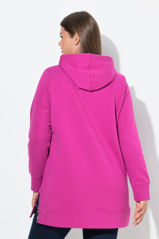 Sweat long à capuche. Manches longues. Label OEKO-TEX