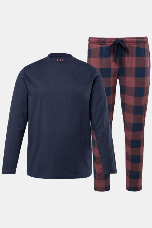 Pyjama JP 1880, collection Homewear, 2 pièces (T-shirt + pantalon à carreaux) - jusqu'au 8 XL