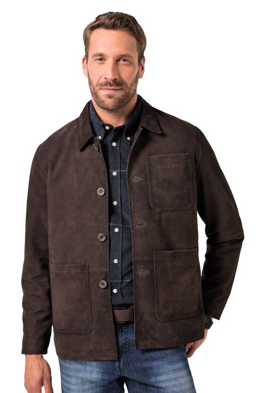 Veste en cuir de chèvre suédé JP 1880. col chemise - jusqu'au 7 XL