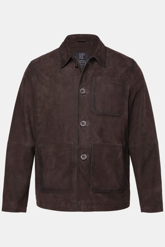 Veste en cuir de chèvre suédé JP 1880. col chemise - jusqu'au 7 XL