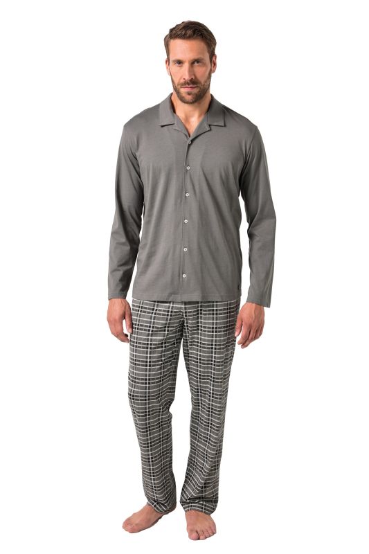 Pyjama JP1880. Collection Homewear. Deux pièces avec T-shirt à manches longues et boutons – jusqu'au 8&nbsp;XL