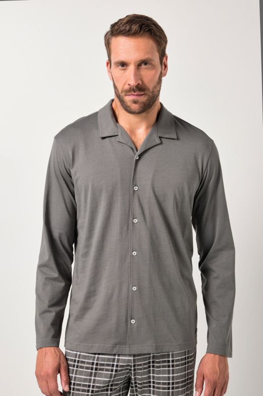 Pyjama JP1880. Collection Homewear. Deux pièces avec T-shirt à manches longues et boutons – jusqu'au 8&nbsp;XL