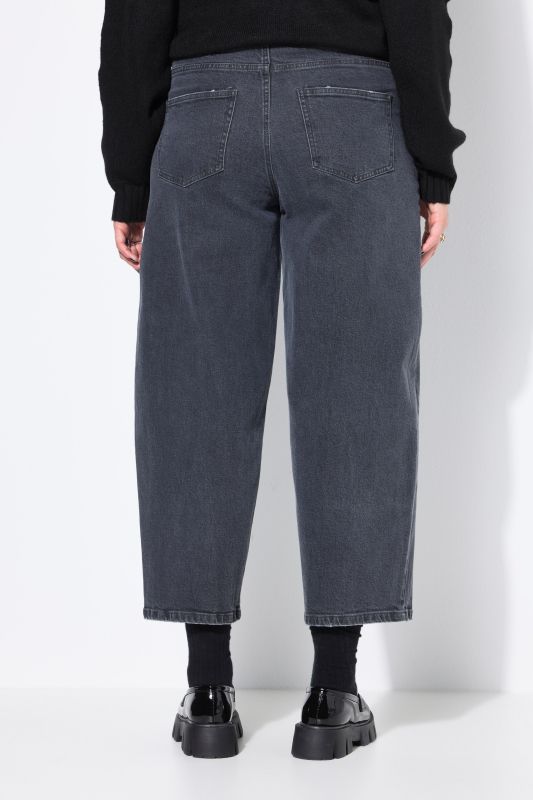 Jean barrel, coupe Wide Ballon Legs, taille haute et coutures fantaisie