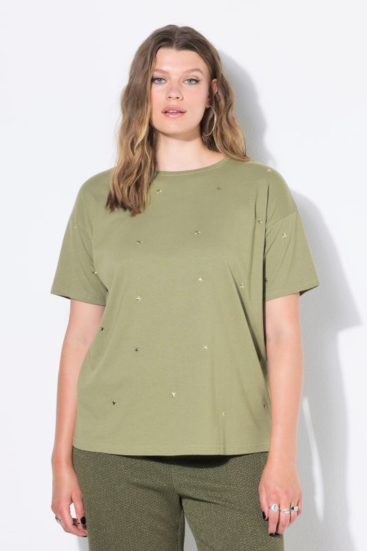 T-shirt oversize à rivets en forme d'étoile