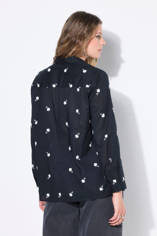 Chemisier coupe Boxy et broderie florale