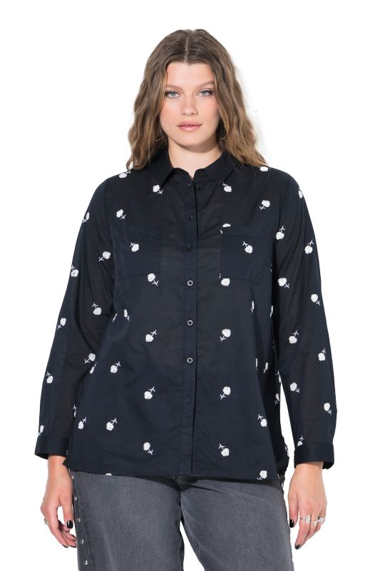 Chemisier coupe Boxy et broderie florale