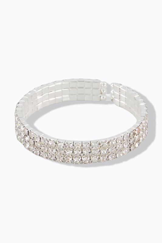 Bracelet ouvert, pierres fantaisie