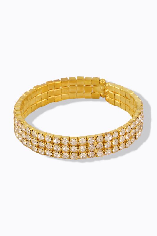 Bracelet ouvert, pierres fantaisie