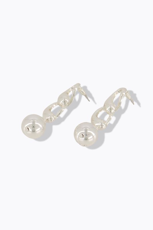 Boucles d'oreille tournées, perles métalliques