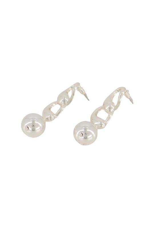 Boucles d'oreille tournées, perles métalliques