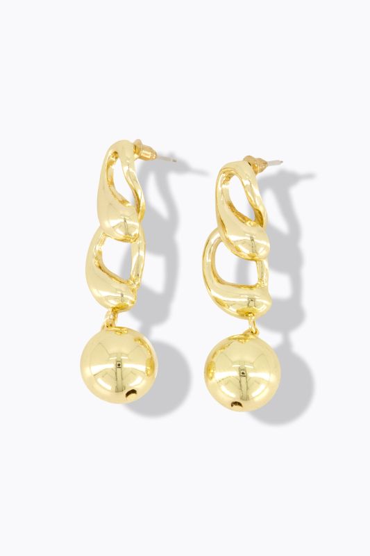 Boucles d'oreille tournées, perles métalliques