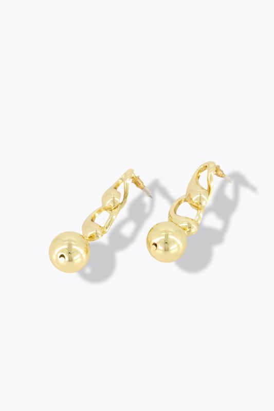 Boucles d'oreille tournées, perles métalliques