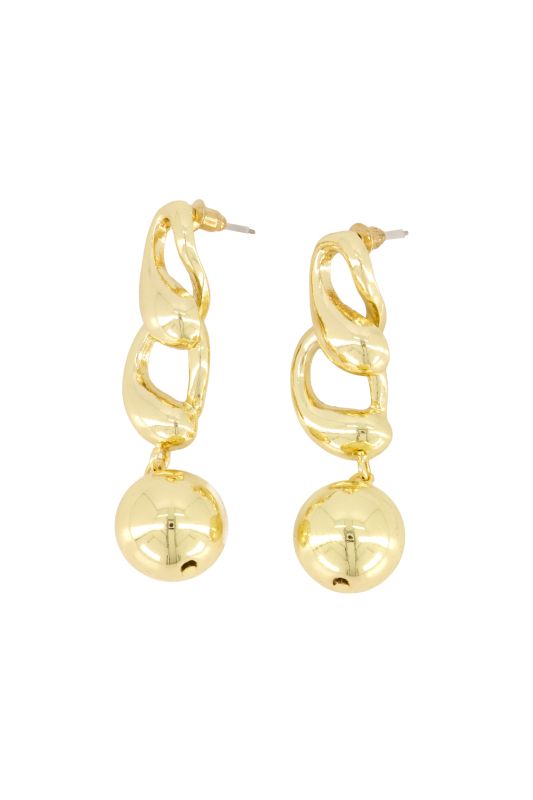 Boucles d'oreille tournées, perles métalliques