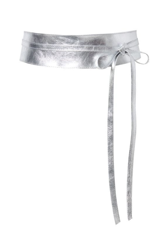 Ceinture à nouer, aspect métallique