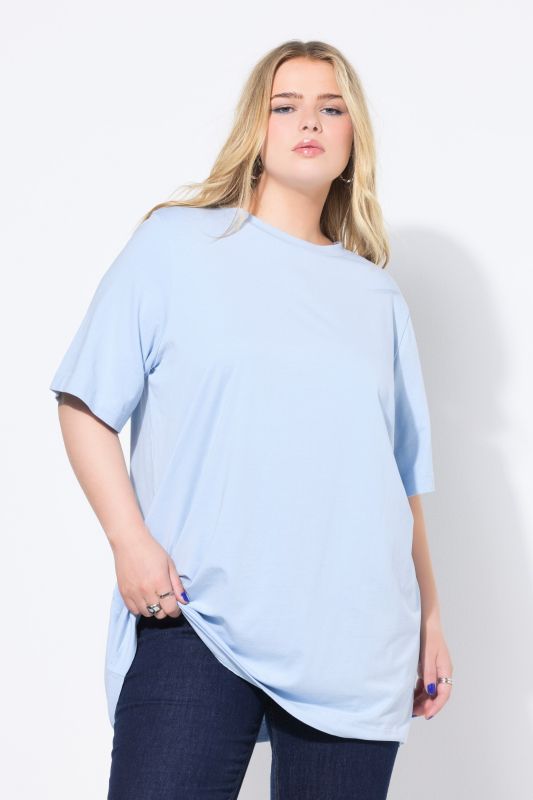 T-shirt long à col rond et manches courtes