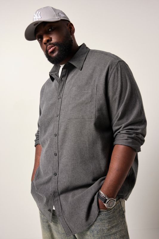 Chemise en flanelle STHUGE, manches longues, coupe Modern Fit - jusqu'au 8 XL