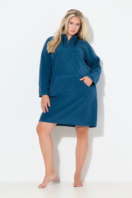 Robe d'intérieur en polaire, avec col montant et manches longues