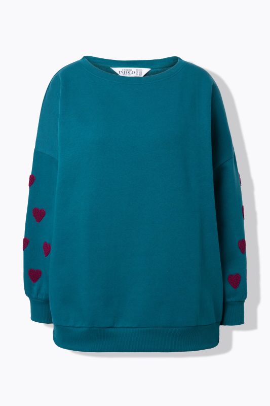Sweat-shirt ultra-oversize, cœurs sur les bras