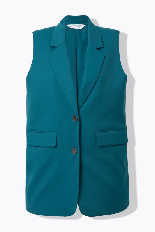 Veste de tailleur sans manches, coupe oversize, fente d'aisance dans le dos avec bouton
