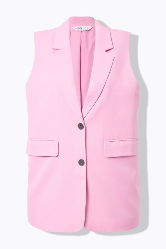 Veste de tailleur sans manches, coupe oversize, fente d'aisance dans le dos avec bouton