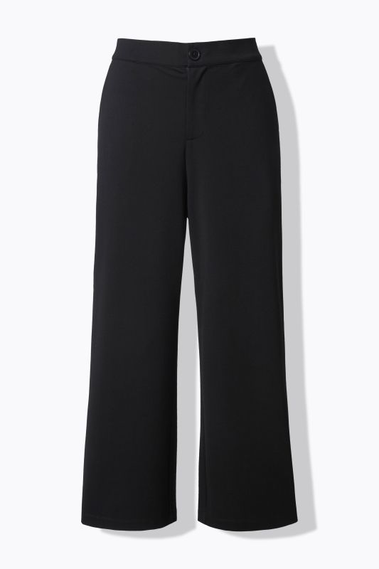 Pantalon de tailleur en jersey haut de gamme, coupe Wide Legs, taille haute