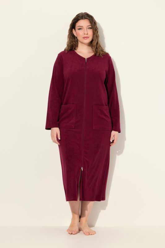 Peignoir en tissu éponge, doux et confortable - fermeture à glissière à double sens