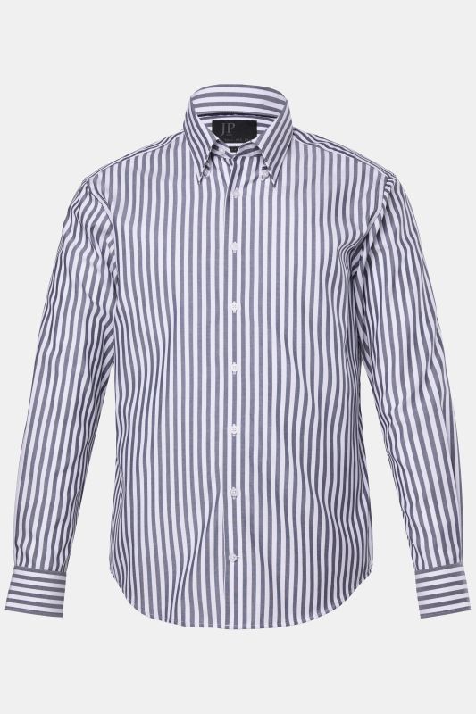Chemise rayée à manches longues, collection Business, col à pointes boutonnées avec boutons invisibles, Easy Care, coupe Modern Fit - jusqu'au 8&nbsp;XL