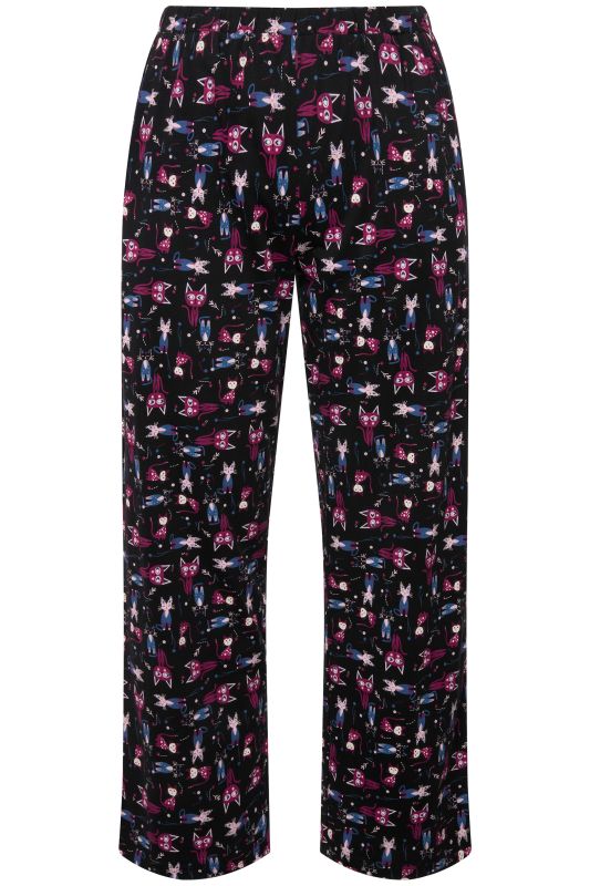 Pyjama motif chats, col en V, manches 3/4 et poches